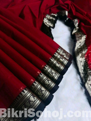 নকশি পাড় সুতি শাড়ী